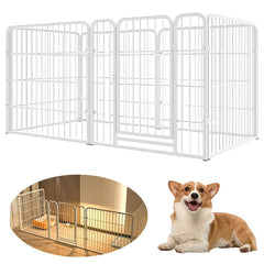 6 Panels Dog Pen | Pet Puppy Playpen Metal Exercise Play Fence for Indoor and Outdoor Use