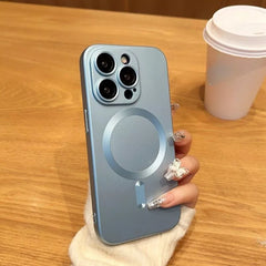 Luxury For Wireless Charging Case For IPhone 16 15 11 13 12 14 Pro Max Plus Magnetic Phone Cases Lens Protector Matte Cover