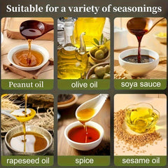2 Kitchen Glass Olive Oil Bottles with 6 Stickers, Oil Dispenser and Cooking Spray Device, 16oz Premium Dark Green Glass Oil Bottle, Perfect Cooking Tool for Grilling, Camping, and Salads, Nozzle Design for Easy Cleaning, Suitable for Cooking