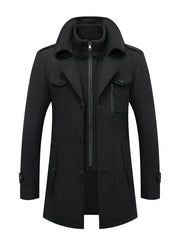 (Pearson OBM) Fall Winter Men'S Business Tweed Coat Fashion Double-Lapel Tweed Men'S Jacket