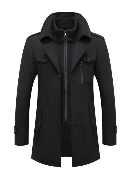 (Pearson OBM) Fall Winter Men'S Business Tweed Coat Fashion Double-Lapel Tweed Men'S Jacket