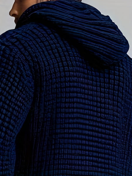 Men's Casual Sport Sweater, Long Hooded Knit Cardigan with Thick Yarn Knitting, Large Side Pockets, Loose Fit, Warm and Stylish, for a Casual and Stylish Look