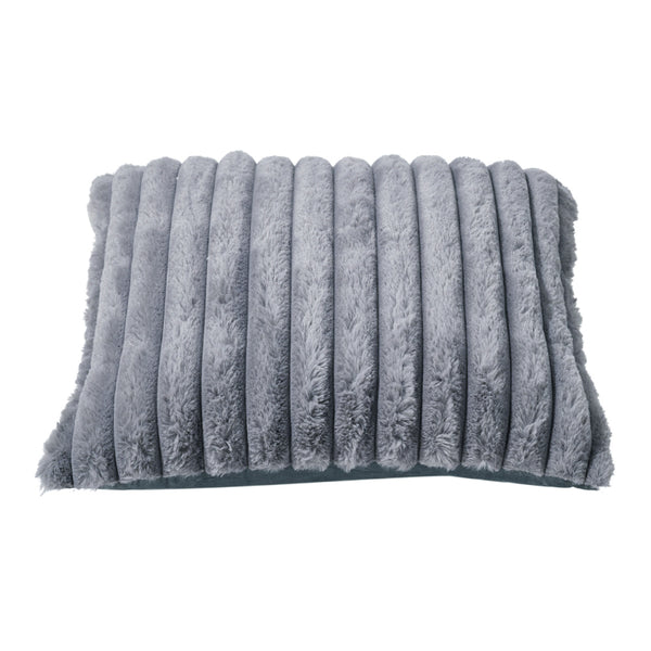 Plush Soft Vertical Strip Decoration Pillow with Pillow Core, Sofa Seat Cushion Cushion Pillow, Square Pillow Home Decoration Sofa Bedroom Pillow, Suitable for Home Bedroom Decoration, Grey, 18