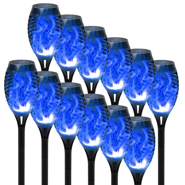 6/8/12pcs Solar Torch Lights Outdoor, Light with Vivid Dancing Flickering Flames for Landscape Garden Pathway, Auto On/Off, for Christmas Decor, Ideal for Christmas Gift