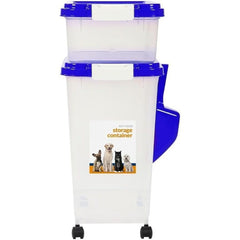 Prime Paws 3-Piece Pet Food Storage Container – Airtight Pet Food Container with Plastic Measuring Scoop, Dry Food Dispenser, for Pets, Dogs, Cats, and Animals