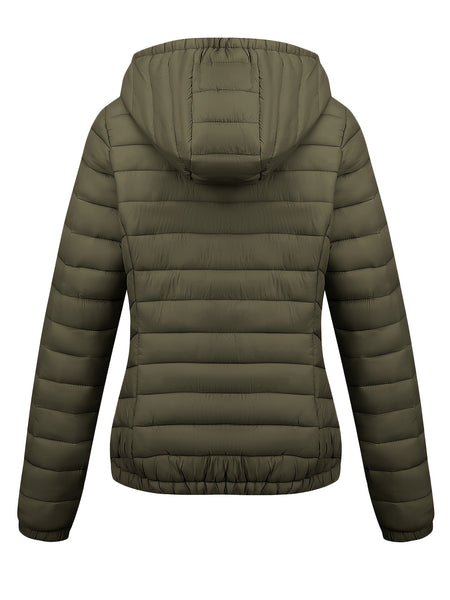 Women's Autumn/Winter Fashion Simple Versatile Lightweight Commuter Hooded Padded Coat with Pockets