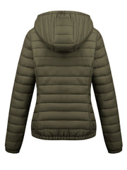 Women's Autumn/Winter Fashion Simple Versatile Lightweight Commuter Hooded Padded Coat with Pockets