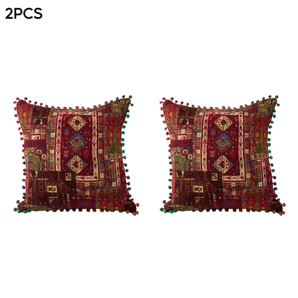 18x18 Inch Reversible Turkish Pattern Pillows (Set of 2 with Inserts) - Romantic Turkey Boho Floral Double Sided Design, Premium Polyester Cover & Fill, Decorative Accent Pillows for Sofa, Chair, Bedroom