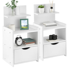 Modern Wooden Bedside Table with Drawer | Multifunctional Storage Cabinet for Bedroom, Bathroom, Living Room & Hallway | Compact Design 60x32.5x25.5cm