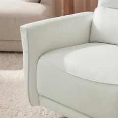 Aiden & Ivy Spencer Cream Leather Manual Reclining Chair