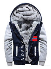 Men'S Cozy Fleece Hoodie, Stylish Color-Blocked Jacket for Autumn And Winter