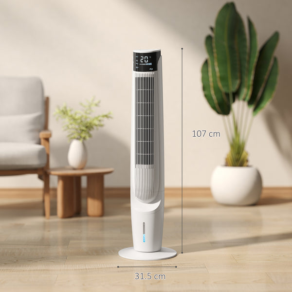 Ice Cooling Tower Fan, Water Conditioner Evaporative Air Cooler Unit with 4 Modes, 3 Speed, Remote Control, Timer, Oscillating for Home Bedroom, Black