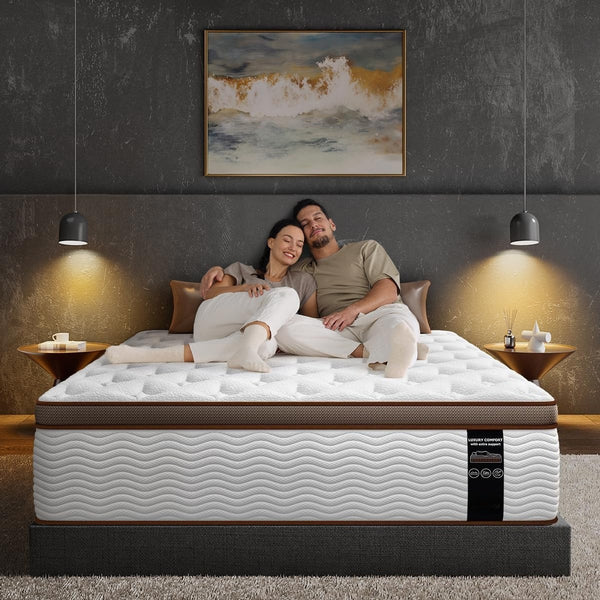 Double Mattress 135x190x28cm 2000+ Pocket Springs & Memory Foam 7-Zone Ortho Support Bamboo Charcoal Layer Motion Reduction Anti-Sag Medium Firm (H3) Box Delivery 200-Night Trial (Christmas Halloween Valentine'S Day gifts)Christmas gift Pocket Spring and