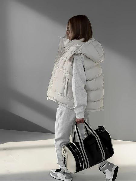Women'S Plain Color Basic Daily Insulated Puffer Vest
