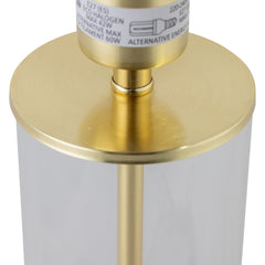 Aura - Satin Brass Table Lamp with Black Pleated Velvet Shade