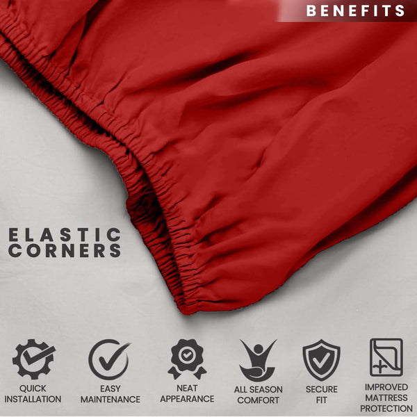 1pc 25cm Extra Deep Fitted Sheet – Solid Color Hotel-Quality Bedsheet, Ultra-Soft & Brushed Microfiber Bedding Sheet, Machine Washable, Single, Double, King, & Super King Sizes Available