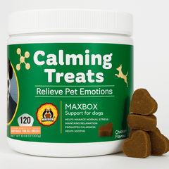 MAXBOX Dog Calming Treats - Calming Dog Treats，120 Soft Chews for Dogs ，Dog Calming & Stress Relief Chewable Tablets For Dog