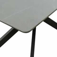 Indus Valley Arden Ceramic Dining Table with Grey Corner Bench & Low Bench