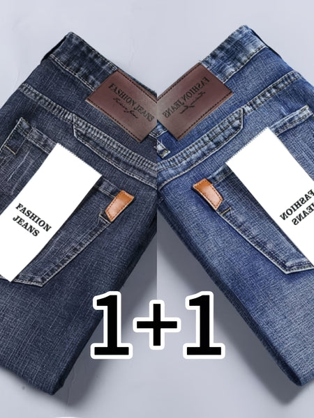 Two-Pc Value, Men'S Classic Jeans, Casual And Comfortable Stretch Denim Trousers, Suitable for All Seasons, Business Formal Mature Middle East