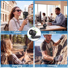 Portable Handheld Fan, High Speed Turbo Hand Held Fan with Speed (1-199) 4000Mah Battery up to 16Hrs, Rechargeable Mini Hand Fan with LED Display, Foldable Portable Fan for Home Outdoor (Black)