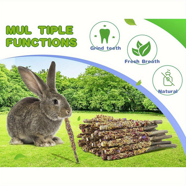 Rabbit Apple Wooden Sticks, Natural Rabbit Chew Toys, Small Animal Wooden Teething, Small Pet Cage Flower Decoration, Hamster, Chinchilla Squirrel Rabbit Guinea Pig Small Pet Apple Chew Stick