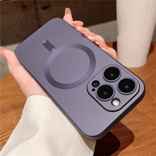 Luxury For Wireless Charging Case For IPhone 16 15 11 13 12 14 Pro Max Plus Magnetic Phone Cases Lens Protector Matte Cover