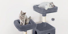 AMHANCIBLE 180cm Tall Cat Tree, Multi-Functional Cat Tower With Perches, Condos & Sisal Poles, Sturdy Wooden Cat Playground For Multi-Cat Households, Easy To Assemble