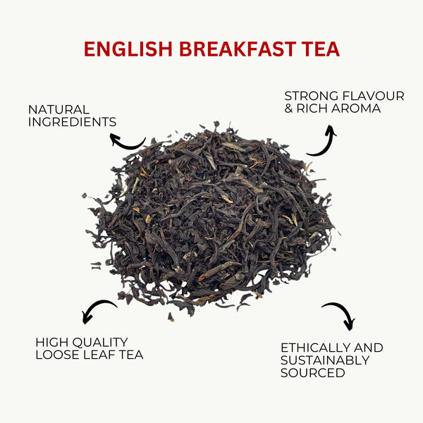 Tea Sampler Gift Set with Measuring Spoon – 4 Premium Loose Leaf Blends (4 × 25g, 40+ Cups) – English Breakfast, Earl Grey, Spiced Apple Chai & Jasmine Mint Green Tea – Luxury Gift Box