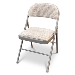 Deluxe Fabric Padded with Heavy Duty Steel Metal Frame Folding Back Rest Chair for Home Garden Office Computer Desk