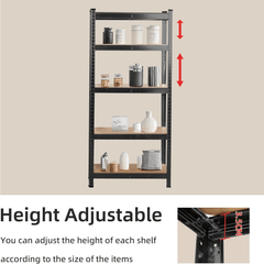 Garage Shelving Units 5 Tier Heavy Duty Shed Storage Racking Shelf Metal Boltless 1000kg Capacity 175kg Per Shelf for Warehouse Workshop Office Heavy Duty Industrial Garage Racking/Shelving Unit
