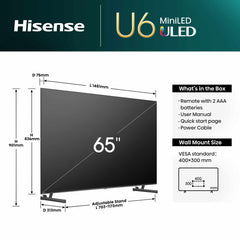 Hisense 65U6NQTUK 65 Inch Mini-Led Freely Smart TV