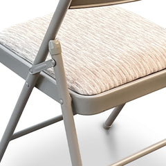Deluxe Fabric Padded with Heavy Duty Steel Metal Frame Folding Back Rest Chair for Home Garden Office Computer Desk