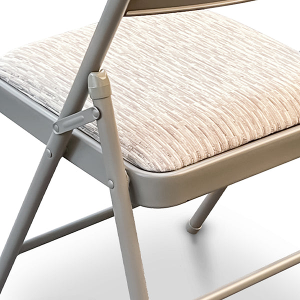 Deluxe Fabric Padded with Heavy Duty Steel Metal Frame Folding Back Rest Chair for Home Garden Office Computer Desk