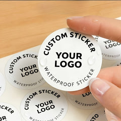 50/100pcs Personalized Custom Stickers Suitable for Various Occasions - /Small Round Labels with Self-Defined Photos/Logos/Text, Glossy Synthetic Paper Suitable for Wedding Invitations, Birthday Party Decorations, Thank You Gifts