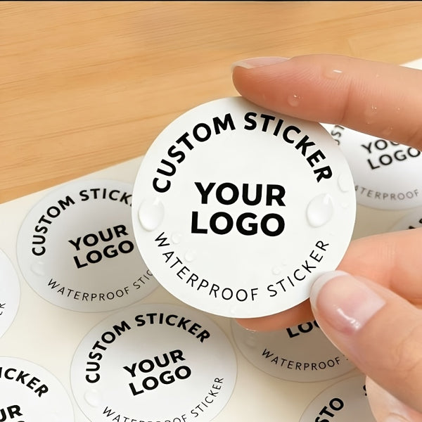 50/100pcs Personalized Custom Stickers Suitable for Various Occasions - /Small Round Labels with Self-Defined Photos/Logos/Text, Glossy Synthetic Paper Suitable for Wedding Invitations, Birthday Party Decorations, Thank You Gifts