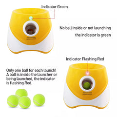 [Automatic Dog Ball Launcher] Automatic Dog Ball Launcher with 3 ETPU Durable Balls, 3 Adjustable Distances (9.8ft/19.7ft/29.5ft), Rechargeable with USB Charging Cable | Interactive Toy for Small and Medium Dogs, Intelligence Training and Simulation