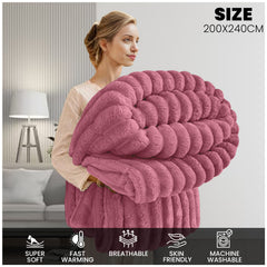 GC GAVENO CAVAILIA Luxuriously Ribbed Throw, Soft Plush Fleece Blanket, Lightweight and Cosy Sofa Bed throw, 200x240cm, Premium Quality Polyester Decorative Throw for Home Comfort | Fast Dispatch from Local Warehouse | Trusted UK Brand