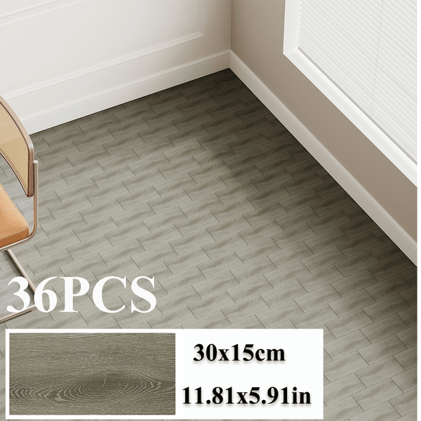 36-Pack High-Quality Self Adhesive Floor Tiles, 15x30cm Peel and Stick SPC Vinyl Planks for Kitchen, Bathroom, Bedroom & Living Room, Realistic Stone/ Wood Look Efffect Waterproof PVC Flooring, Easy DIY Installation