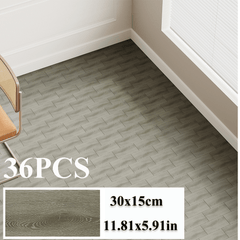36-Pack High-Quality Self Adhesive Floor Tiles, 15x30cm Peel and Stick SPC Vinyl Planks for Kitchen, Bathroom, Bedroom & Living Room, Realistic Stone/ Wood Look Efffect Waterproof PVC Flooring, Easy DIY Installation