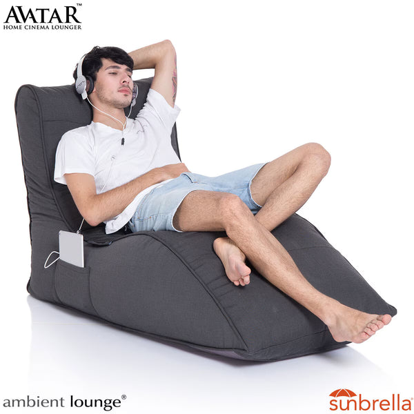 Ambient Lounge Avatar Lounger Outdoor Bean Bag in Dark Grey