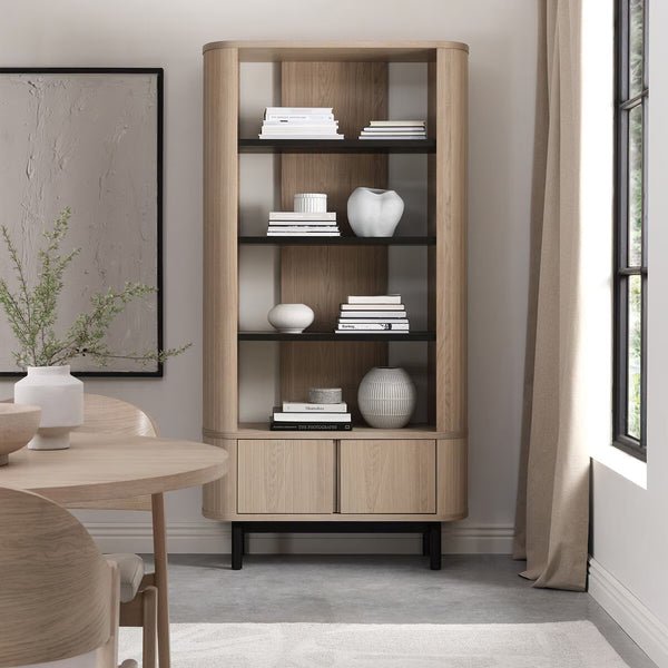Bentley Designs Vega Scandi Light Oak Open Display Bookcase