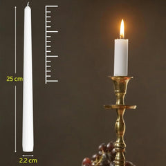 50-Pack Long Taper Candles - Unscented Ivory Tapers for Wedding, Church, Banquet - Real Wax Burning Candles Suitable for Chandeliers, Dinner Candles, Romantic Decor ( Use)