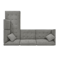 Thomasville Miles Grey Fabric Corner Sofa with Power Footrests, Right Hand Facing