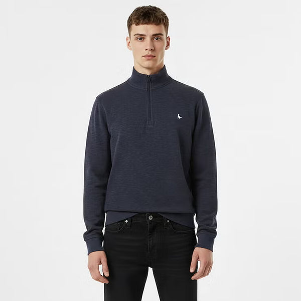 Jack Wills Men'S Melange 1/4 Zip Jumper in Black