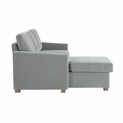 Coddle Cameron Fabric Sofa Bed with Reversible Chaise, Grey