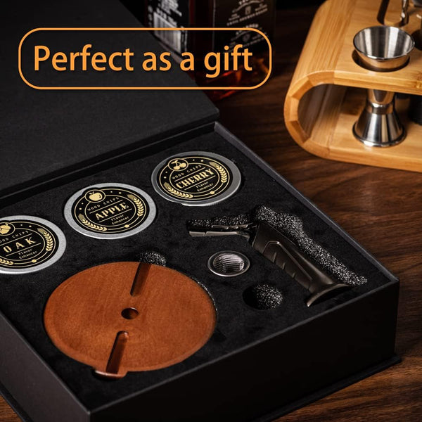 Combojoy Bourbon Gifts for Men - Cocktail Smoker Kit with Torch and Wood Chips for Whiskey, Bourbon, Old Fashioned Cocktail Kit, Whiskey Gifts, for Dad, Husband and Cocktail Lovers