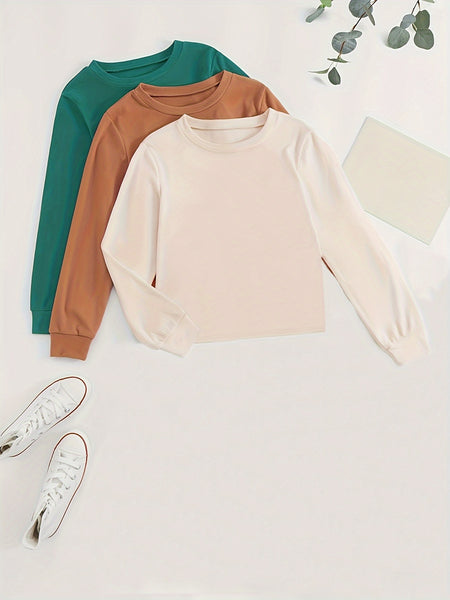 3pcs Women's Sportswear Set, Long Sleeve and Long Pants, Made of Fabric
