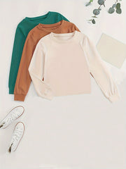 3pcs Women's Sportswear Set, Long Sleeve and Long Pants, Made of Fabric