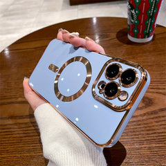 For Magsafe Luxury Magnetic Cases For iPhone 11 12 13 14 15 Pro Max 15 Plus Wireless Charge Case Plating Cover Phone Accessories