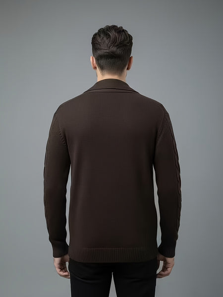 Temujin OBM Men's Fashion New Twist Solid Color Knit Long Sleeve Pullover Sweater